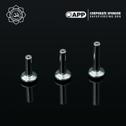 Threadless Titanium Flat-Back Labret Posts from Peoples Jewelry (14g)