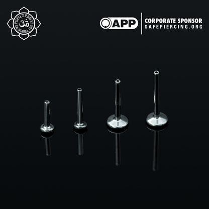 Threadless Titanium Flat-Back Labret Posts from Peoples Jewelry