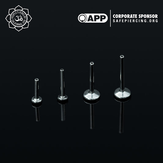 Threadless Titanium Flat-Back Labret Posts from Peoples Jewelry