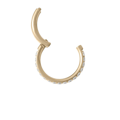 Diablo Organics - Gold Titanium Clicker - Front Facing Clear CZ