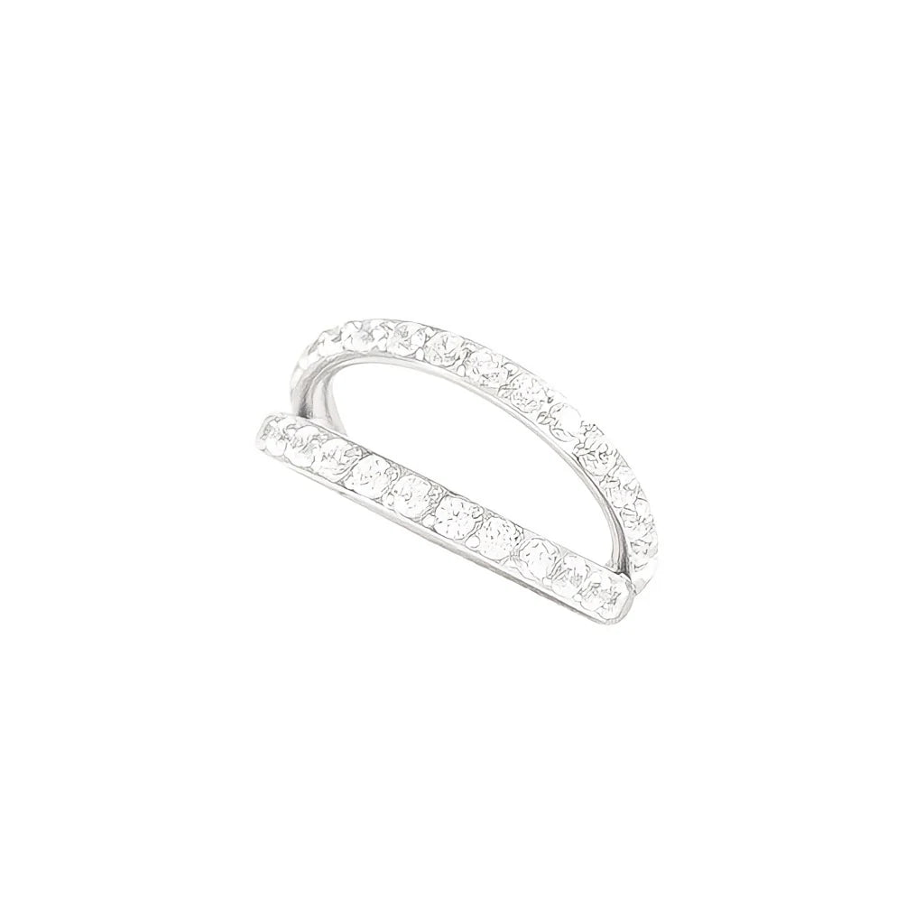 Diablo Organics - Titanium Double Row Clicker - Clear CZ