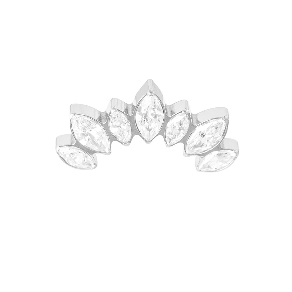 Diablo Organics - Titanium 3mm Crown Threadless End - Clear CZ