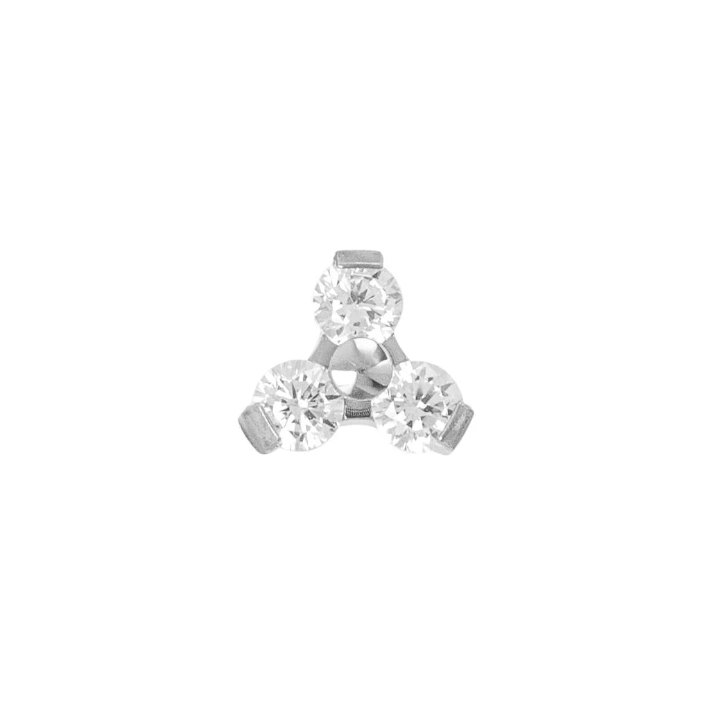 Diablo Organics - Titanium Triple Threadless End- Clear CZ