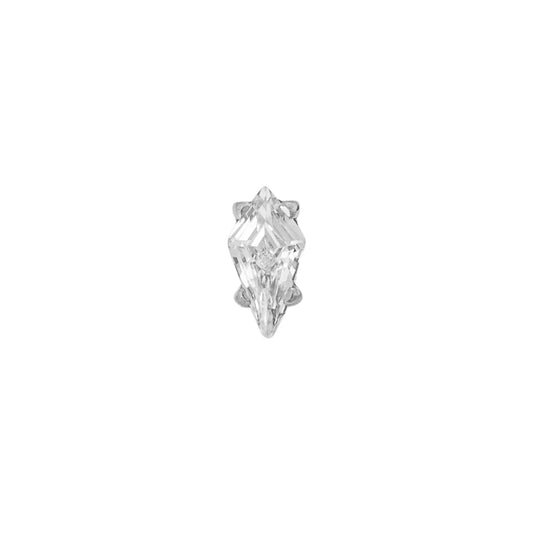 Diablo Organics - Titanium 4mm Kite Threadless End - Clear CZ