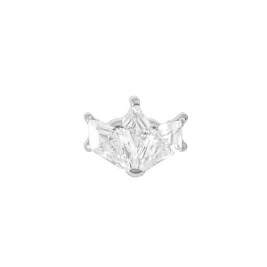 Diablo Organics - Titanium 4mm Royal Threadless End - Clear CZ