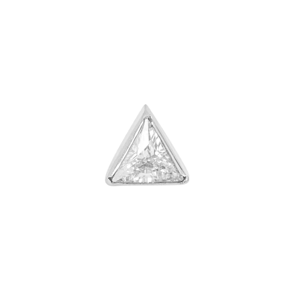 Diablo Organics - Titanium 3mm Tri Threadless End - Clear CZ