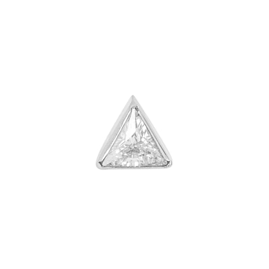 Diablo Organics - Titanium 3mm Tri Threadless End - Clear CZ