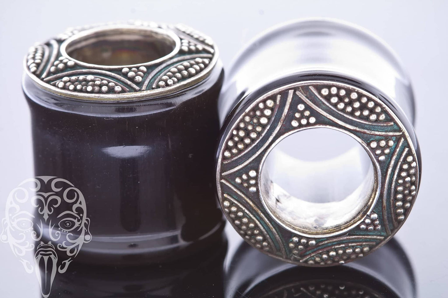 Black Ebony Wood White Brass Eyelets