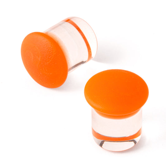 Gorilla Glass Matte Color Front Plugs (Orange)