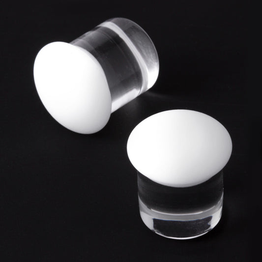 Gorilla Glass Matte Color Front Plugs (White)