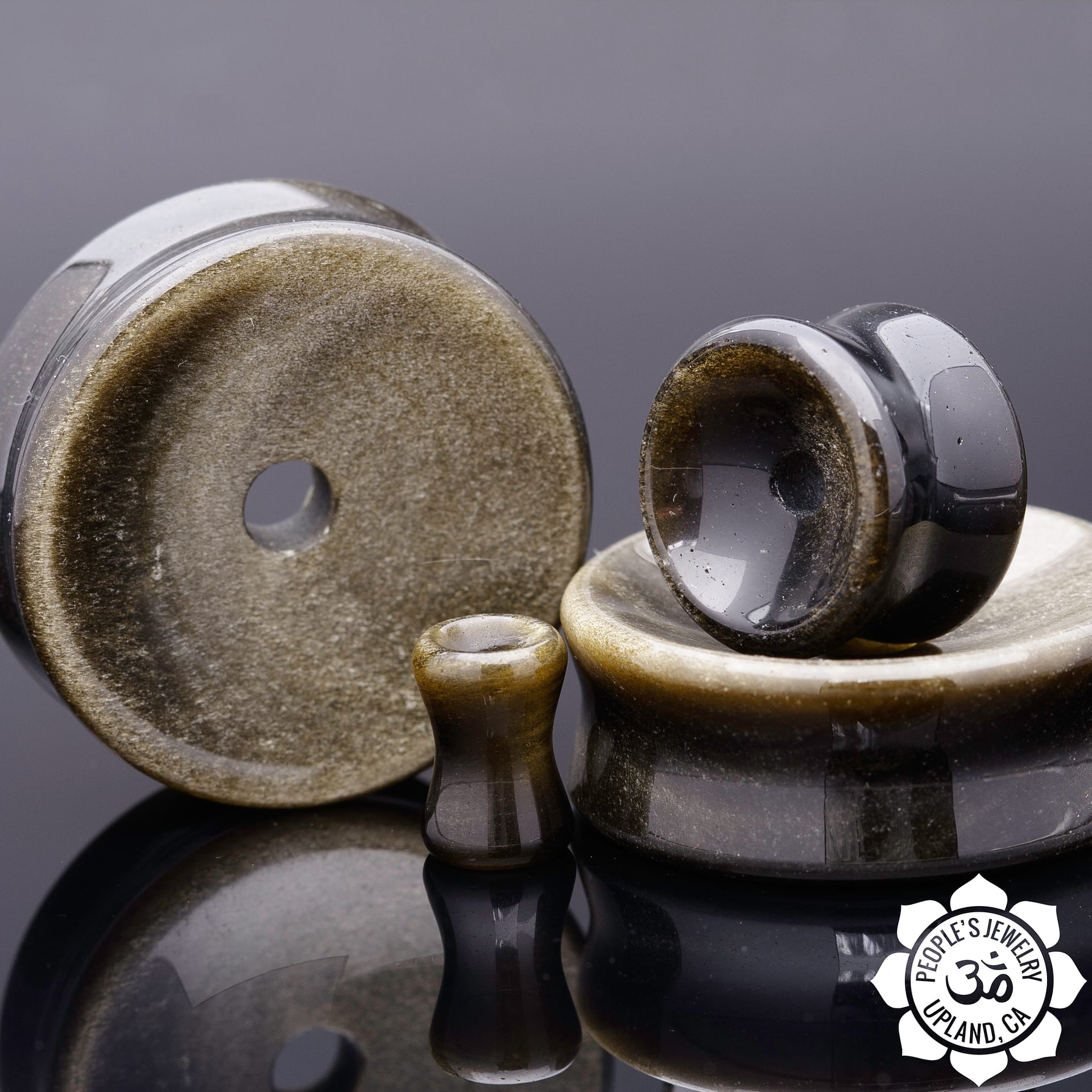 Gold Obsidian Concave Eyelets