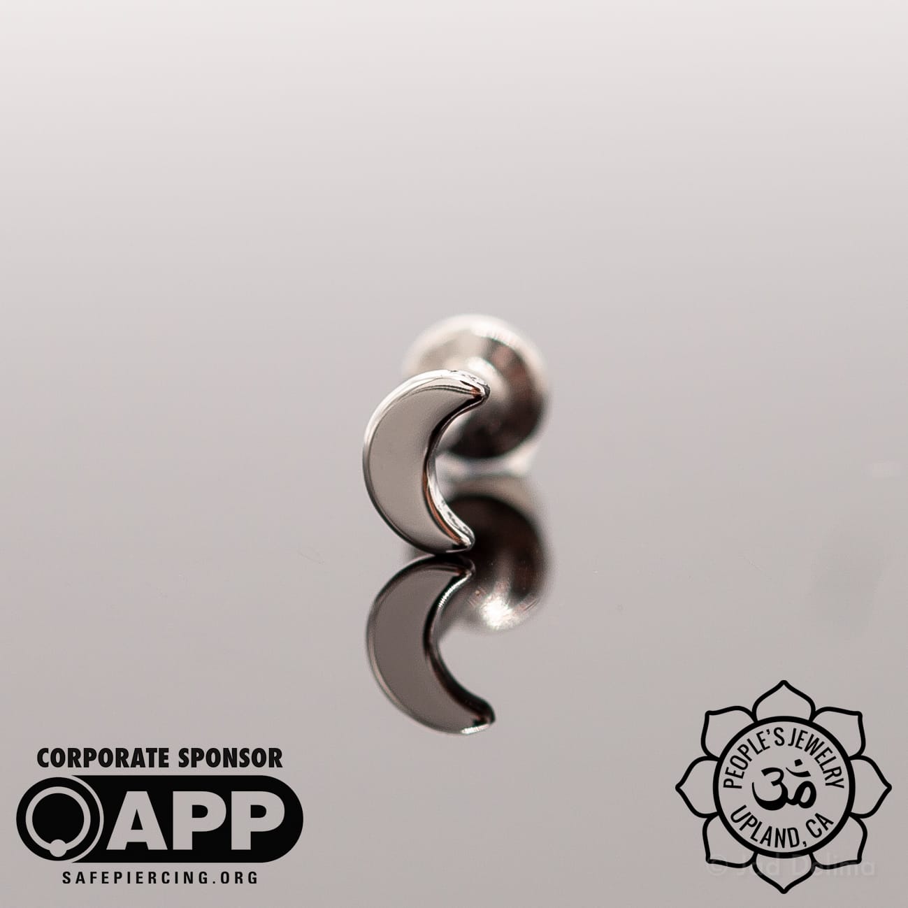 Titanium Threadless Crescent Moon Ends