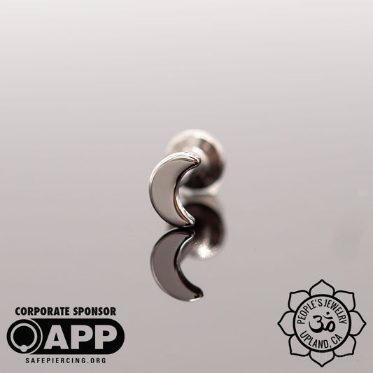 Titanium Threadless Crescent Moon Ends