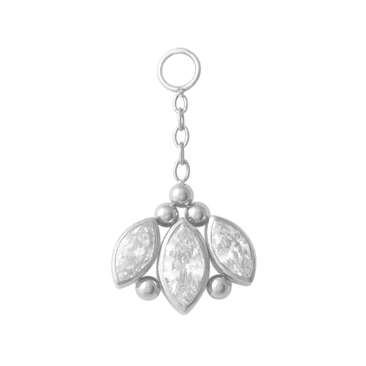 Diablo Organics Titanium Mothra Charm - Clear CZ