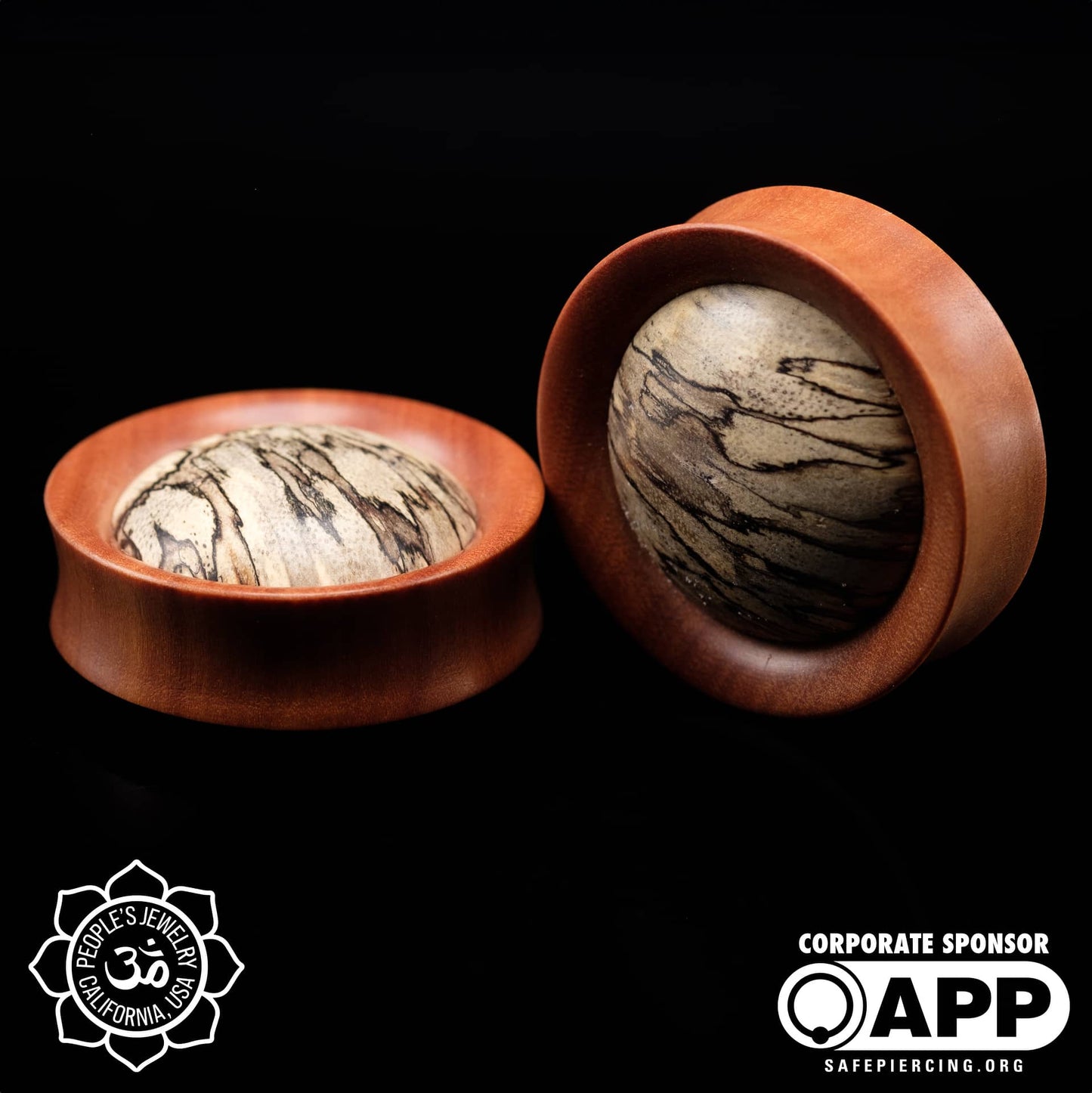 40mm Saba Wood Plugs with White Tamarind Inlay