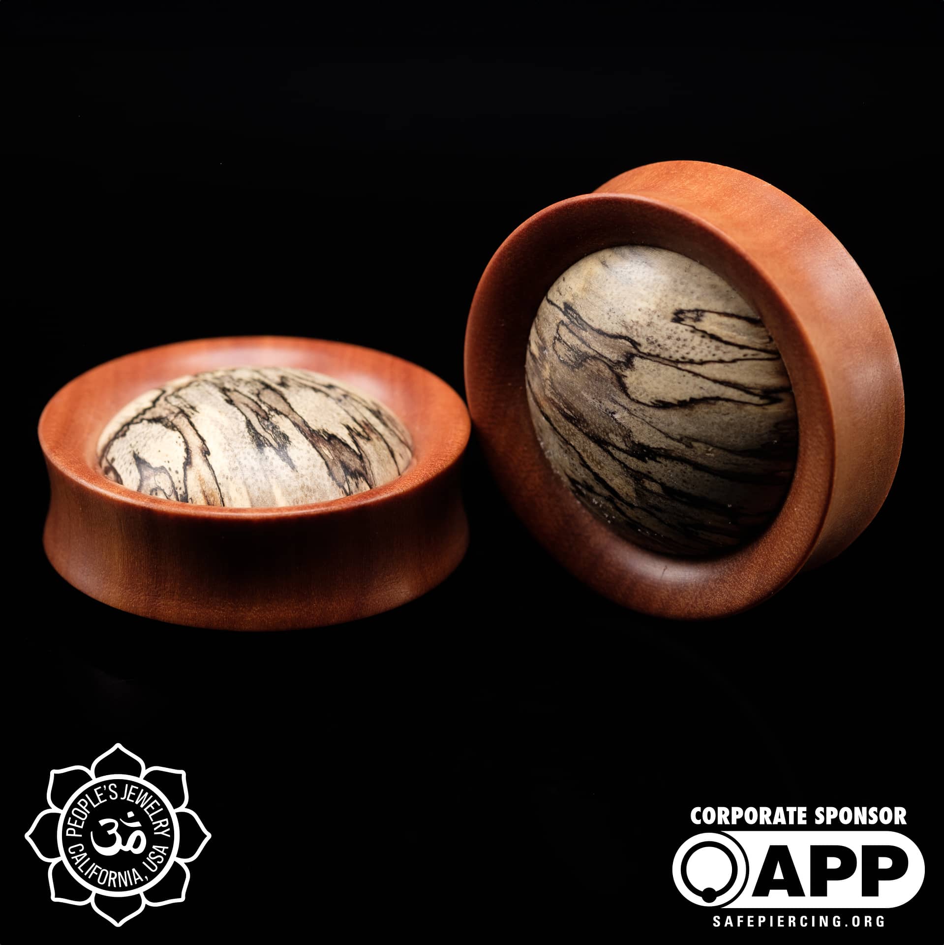 40mm Saba Wood Plugs with White Tamarind Inlay