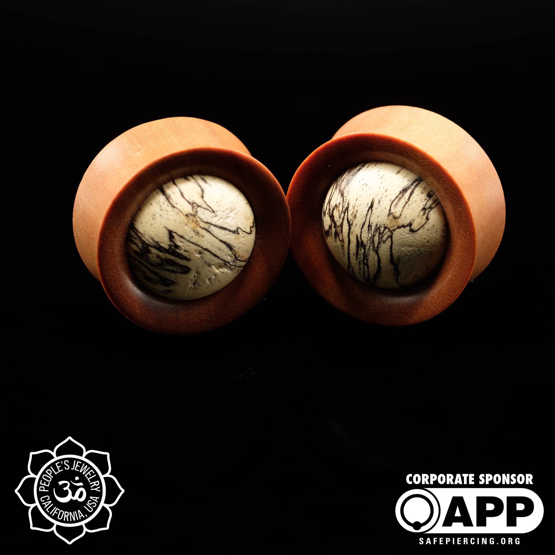 26mm Saba Wood Plugs with White Tamarind Inlay