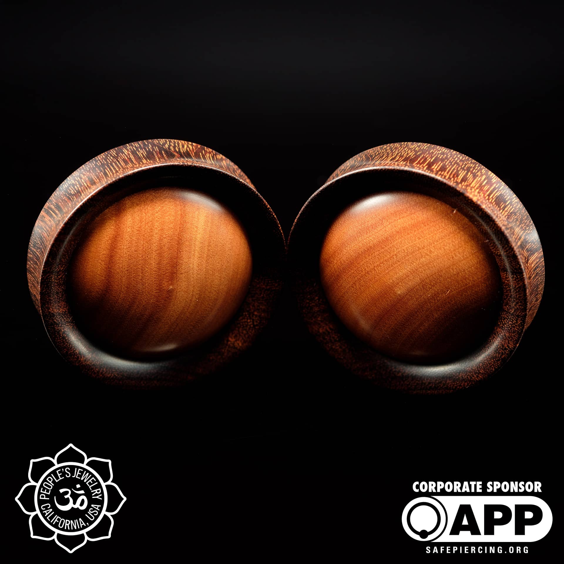 50mm Dark Tamarind Plugs with Saba Wood