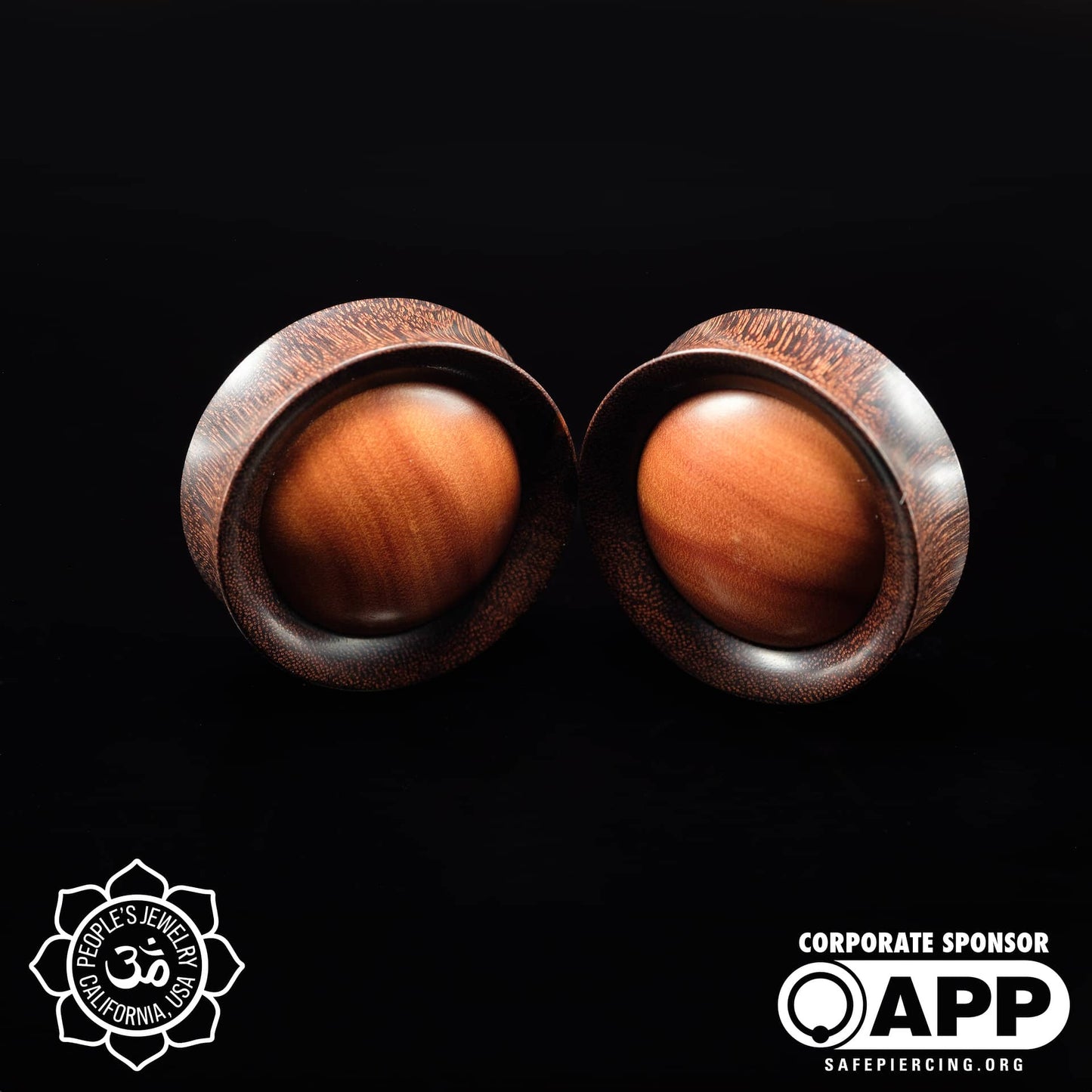 40mm Dark Tamarind Plugs with Saba Wood