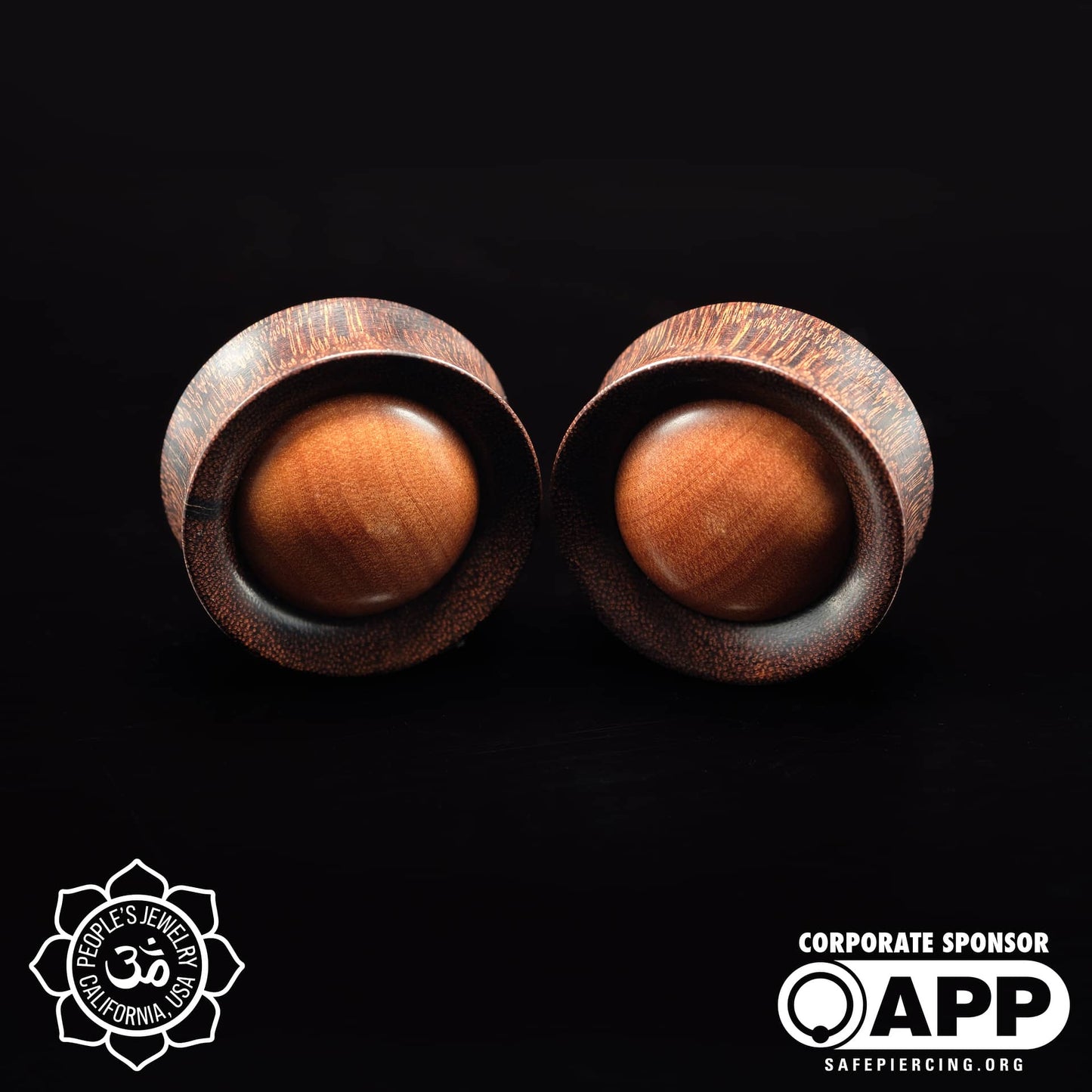 32mm Dark Tamarind Plugs with Saba Wood