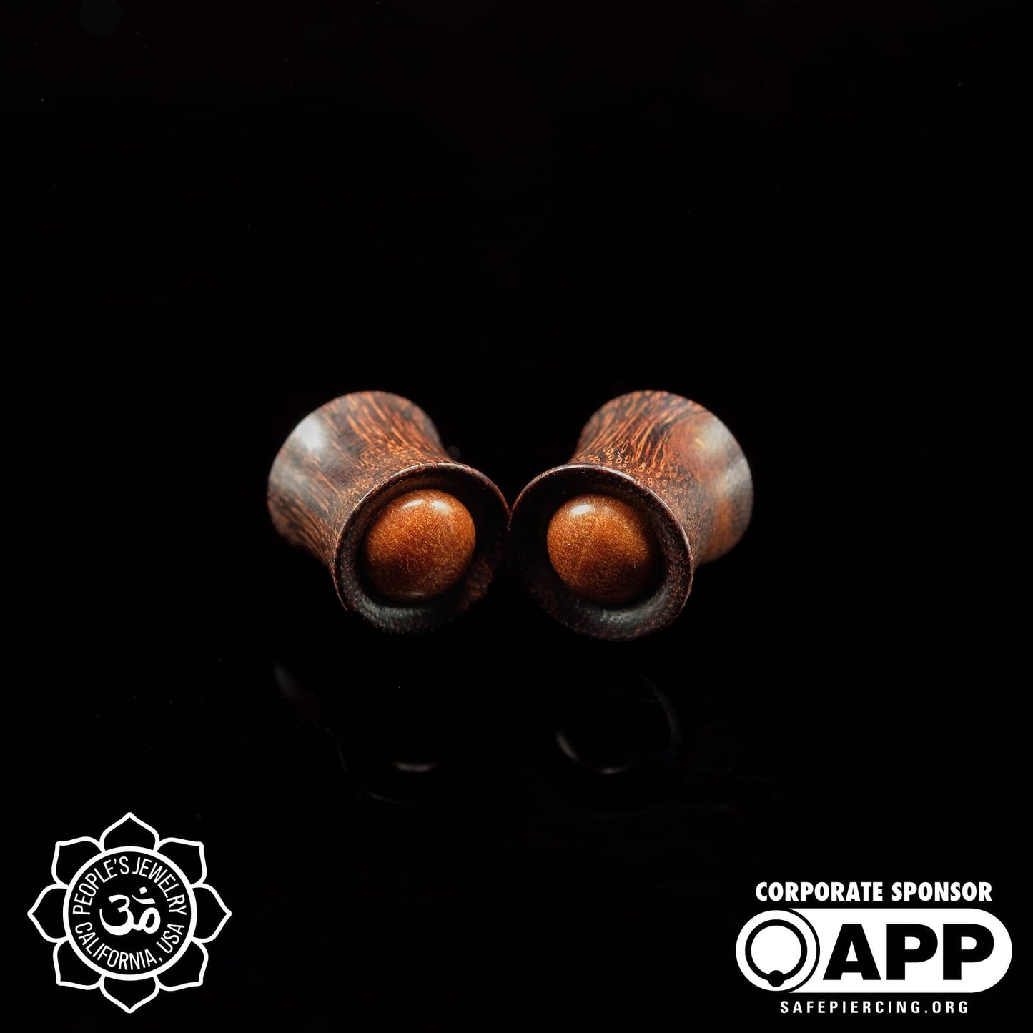 10mm Dark Tamarind Plugs with Saba Wood