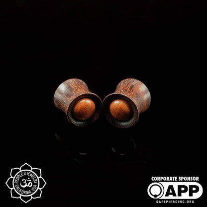 10mm Dark Tamarind Plugs with Saba Wood