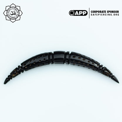 Carved Flower Horn Tusks by Peoples Jewelry