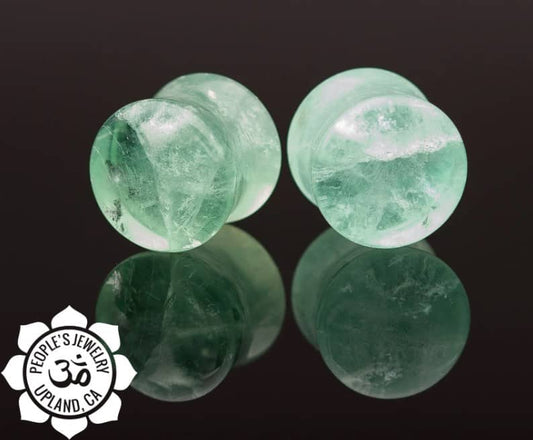 Green Fluorite Plugs by Peoples Jewelry