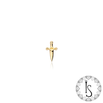 Threadless 18k Gold Dagger End - Industrial Strength