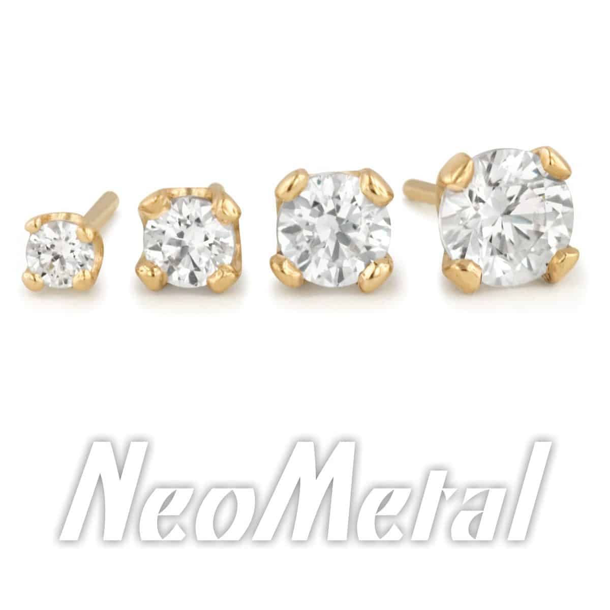 Neometal - Gold Prong-Set Faceted Gems