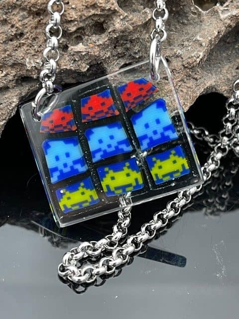 Space Invader Invasion Necklace by Gorilla Glass