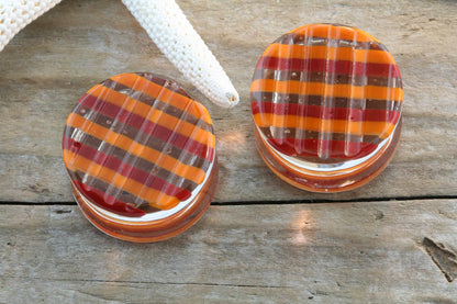 Retro Collection Orange and Red Plaid by Gorilla Glass - 7/8" (22mm)