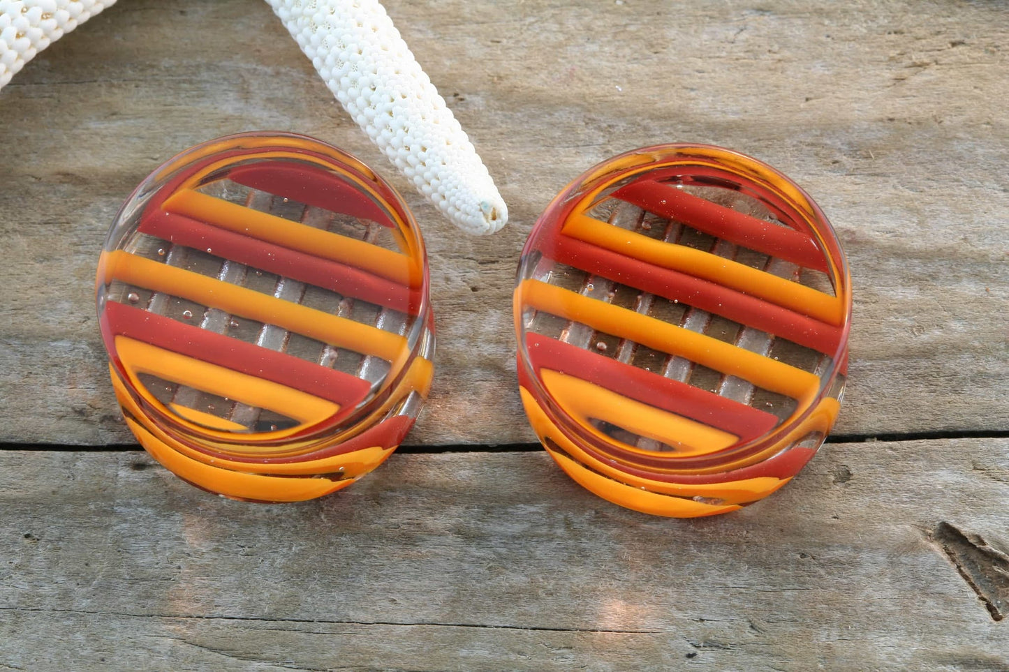 Retro Collection Orange and Red Plaid by Gorilla Glass - 7/8" (22mm)