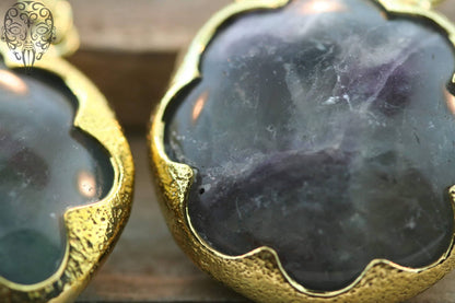 Solid Brass Fluorite Round Stone Cushions - Small by Diablo Organics