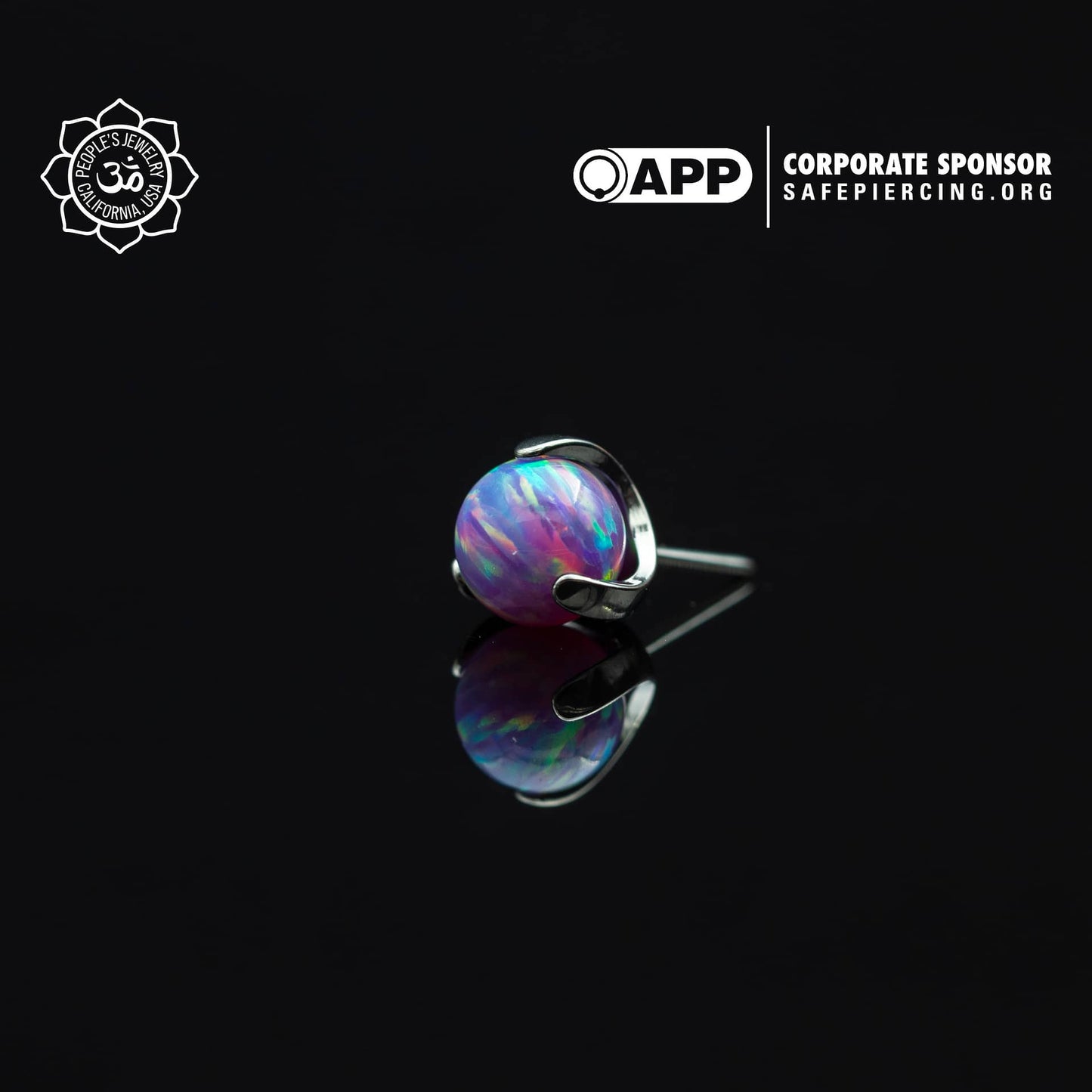 Threadless Claw Set Opal Balls by Peoples Jewelry