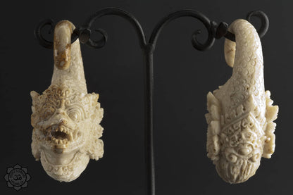 Hanuman Face Fossilized Bone Hanger