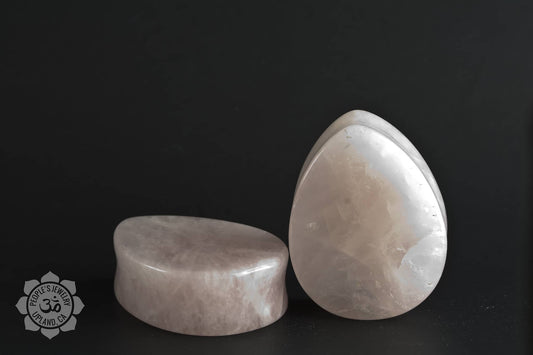 Rose Quartz Teardrop Plugs by Peoples Jewelry