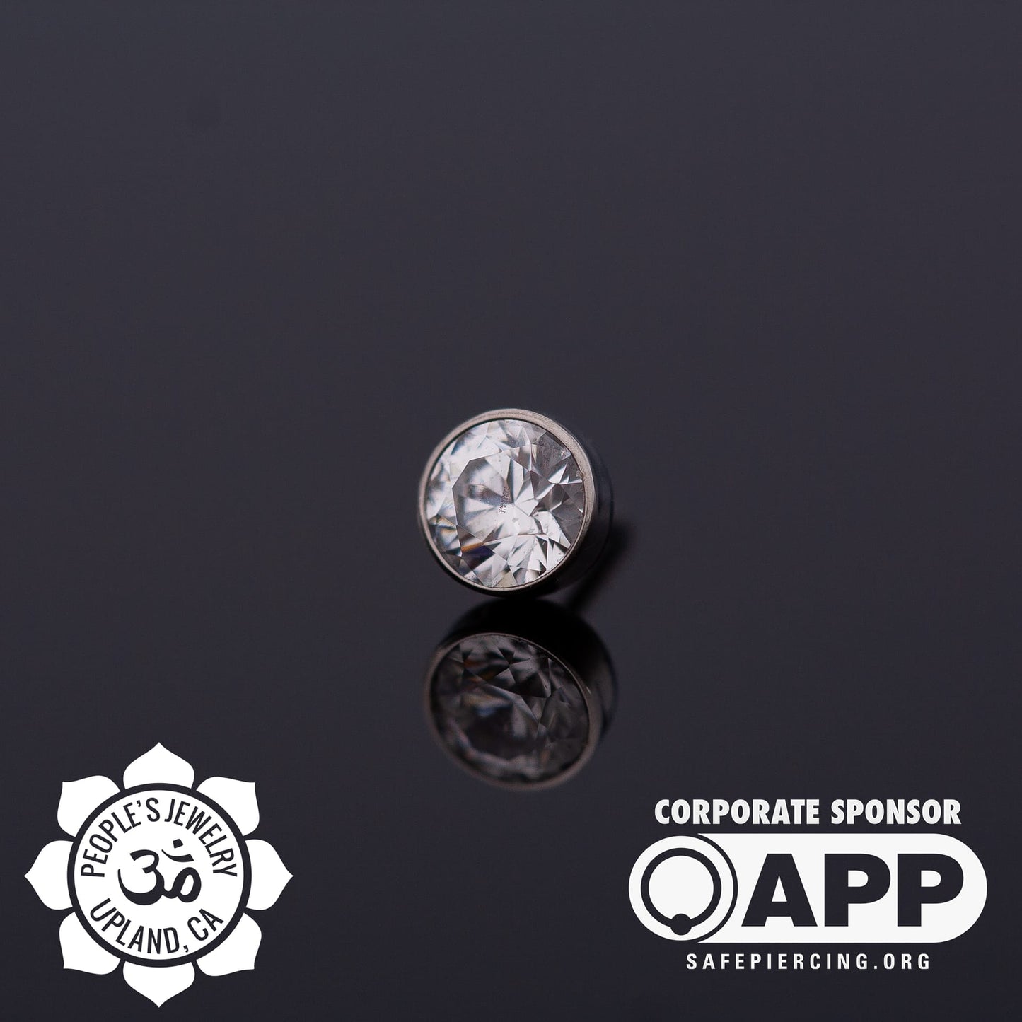 Threaded Titanium Bezel-Set Gems by Peoples Jewelry