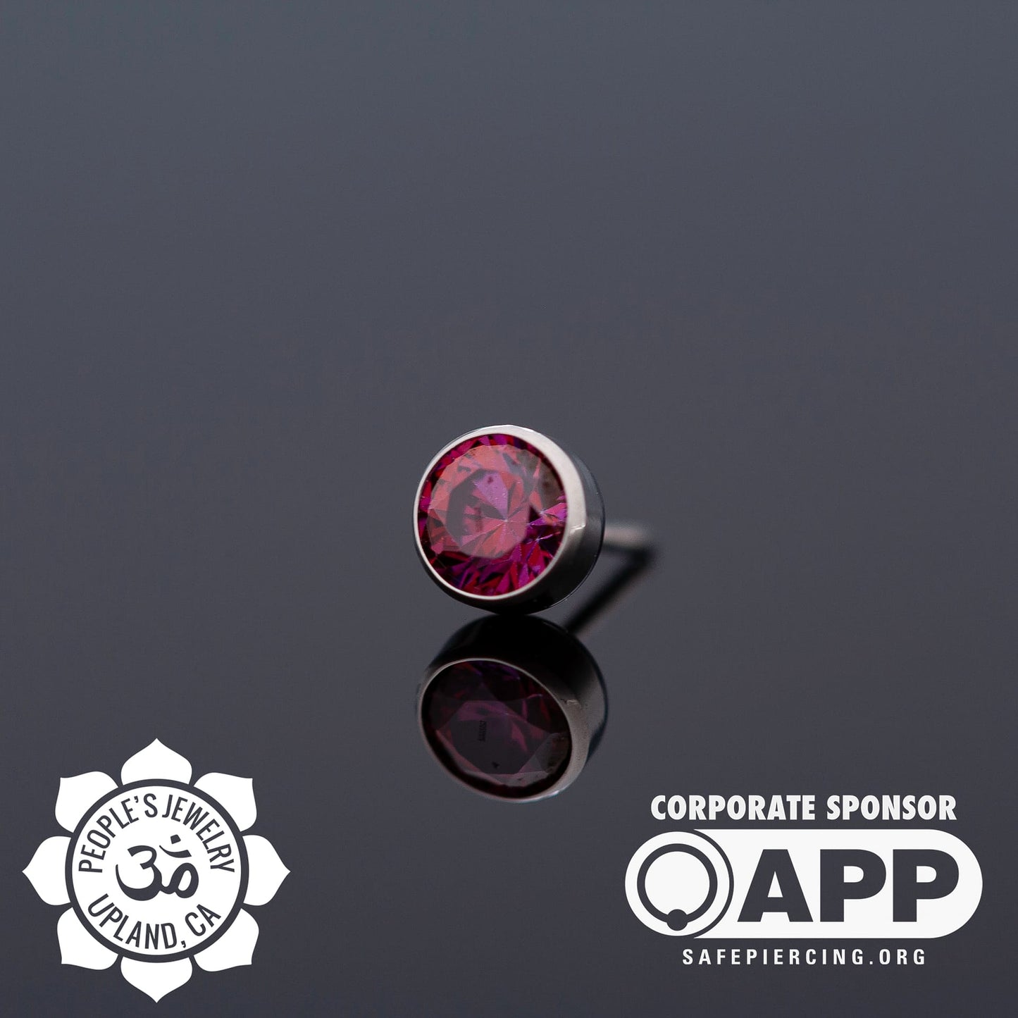 Threaded Titanium Bezel-Set Gems by Peoples Jewelry