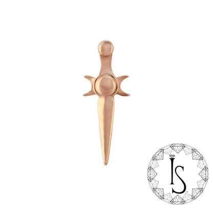 Threadless 18k Gold Dagger End #2 - Industrial Strength