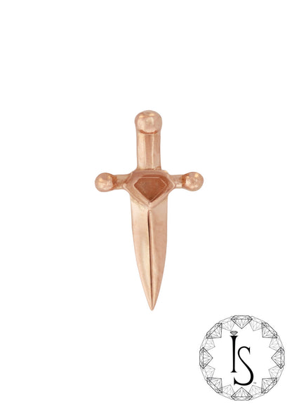 Threadless 18k Gold Dagger End - Industrial Strength