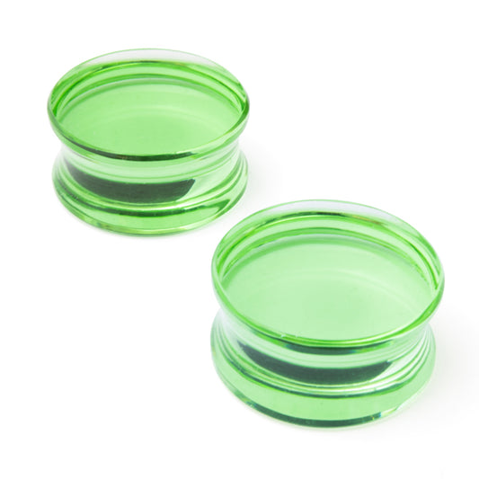 Gorilla Glass Bright Green Solid Plugs (2)