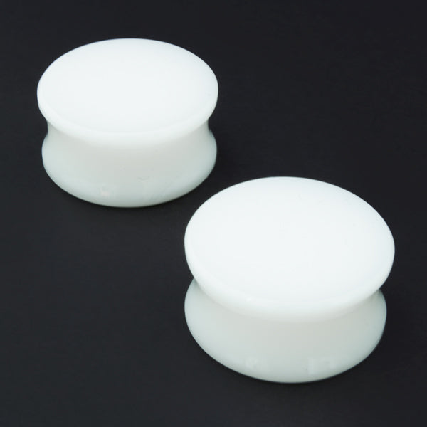 Gorilla Glass White Solid Plugs (2)