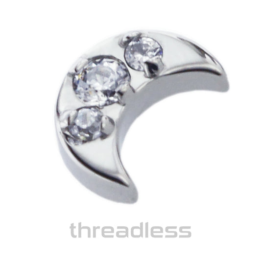 Industrial Strength -Threadless Titanium Odyssey Luna Prong-set Faceted Gem End