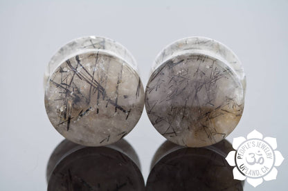 Natural Tourmaline Double Flare Plugs by Peoples Jewelry