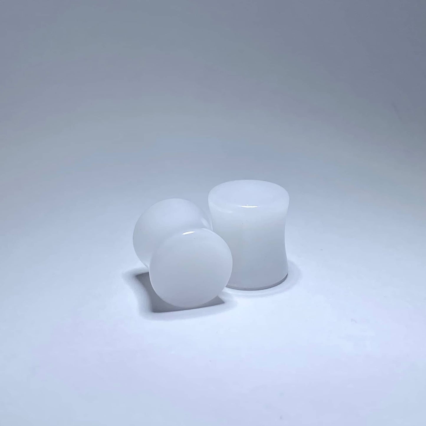 White Jade Stone Flat Front Plugs