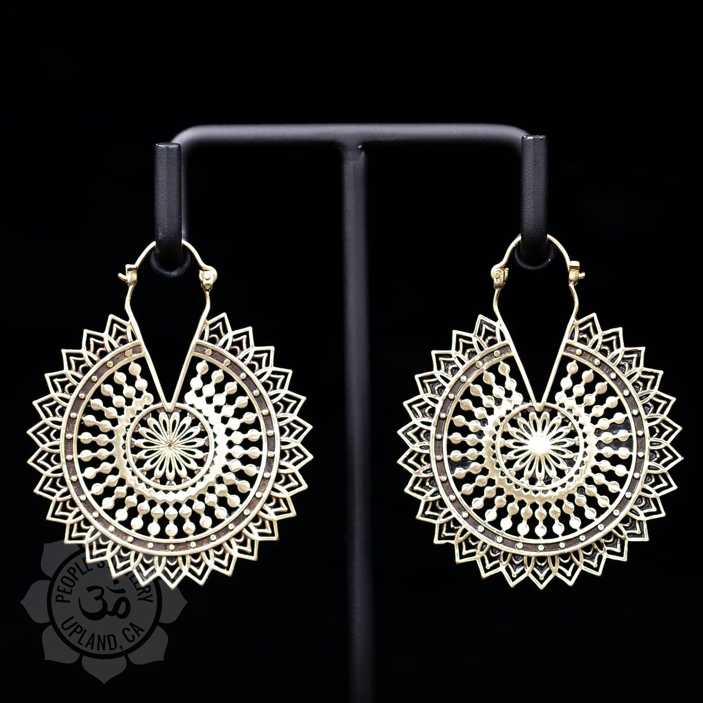 Brass Mandala Earrings by Peoples Jewelry