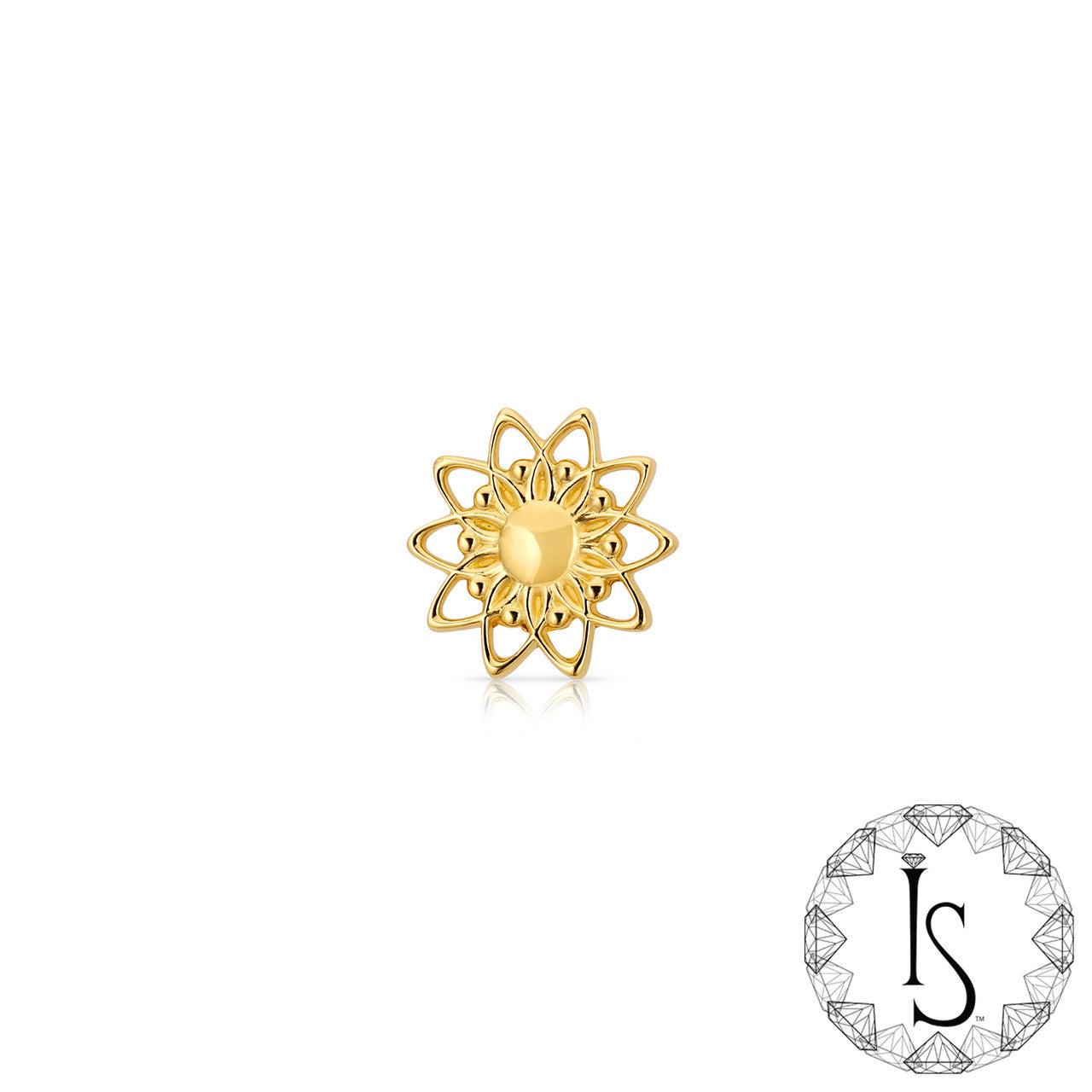 Threadless 18k Gold Dahlia End - Industrial Strength