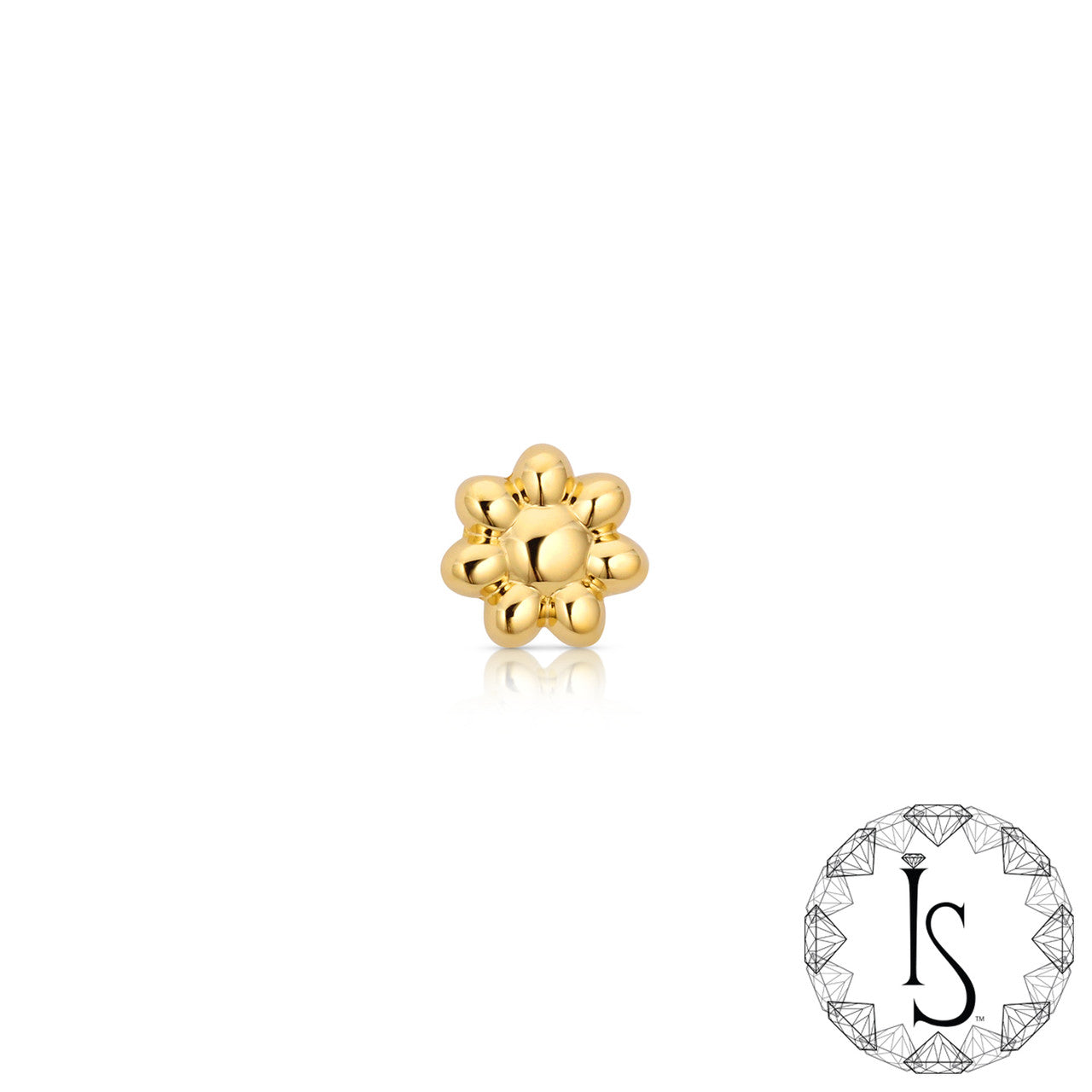 Threadless 18k Gold Small Flower End - Industrial Strength