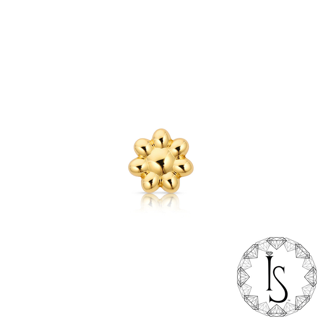 Threadless 18k Gold Large Flower End - Industrial Strength